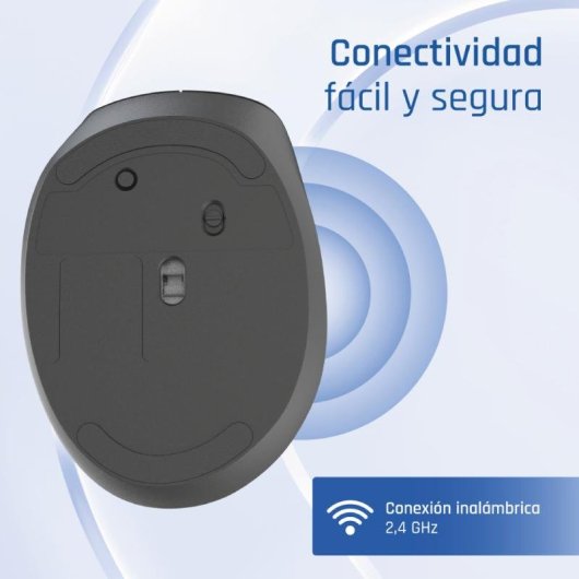 Ratón IGGUAL ERGO-SILENT-6D Inalámbrico 1600 DPI Negro 6 Botones Silencioso