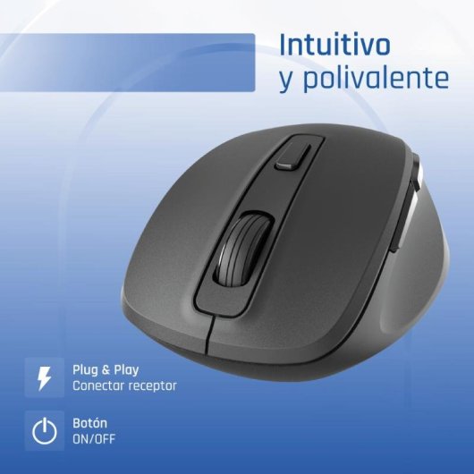 Ratón IGGUAL ERGO-SILENT-6D Inalámbrico 1600 DPI Negro 6 Botones Silencioso