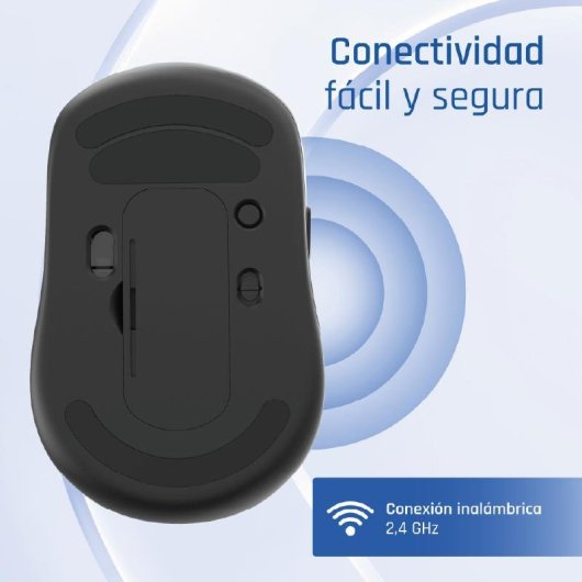 Ratón IGGUAL NANO-OFFICE-6D inalámbrico 1600 DPI Negro 6 Botones