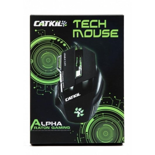Ratón Catkil Alpha USB tipo A 2400 DPI Ambidextro Negro con Iluminación