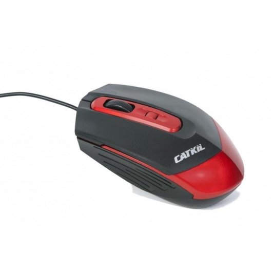 Ratón Catkil Dallas Óptico USB 1000 DPI Negro Rojo Plug&Play
