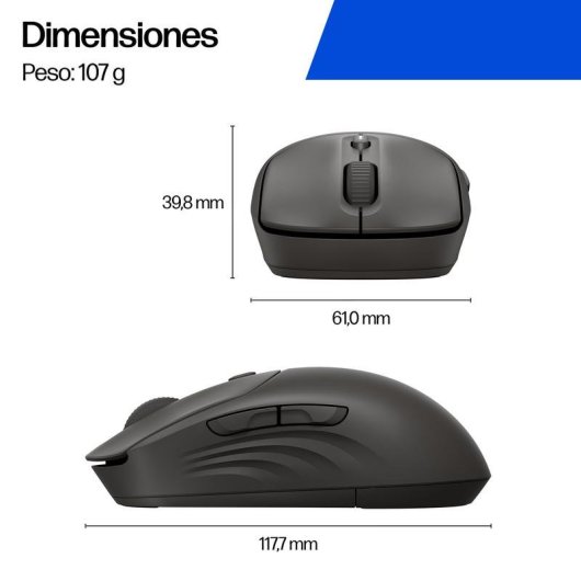 Souris HP 405 Quiet Wireless Bluetooth RF 1200 DPI Noir Ambidextre