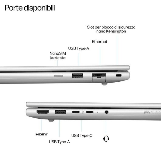 HP ProBook 4 G1q Portatile 14" Snapdragon X1-26-100 16GB SSD 512GB Adreno GPU Windows 11 Pro Schermo WUXGA