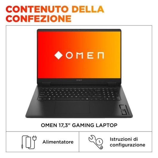 Portatile HP OMEN Gaming 17-db1000nlx 17,3" AMD Ryzen AI 9 365 32GB 1TB SSD RTX 5070 Windows 11
