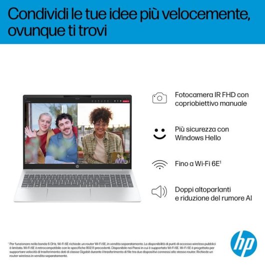 Portatile HP OmniBook 5 AI 16-af1006nlx 16" Intel Core Ultra 7 255U 32GB 1TB SSD Intel Graphics Windows 11