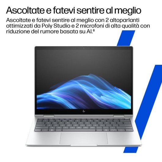 HP EliteBook 8 Flip G1i Portatile 13,3" Intel Core Ultra 7 255U 32GB 1TB SSD Grafica Intel Windows 11 Pro tastiera retroilluminata