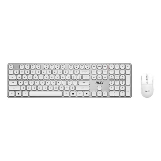 Teclado MSI FORGE K210 W sem fios branco com rato incluído
