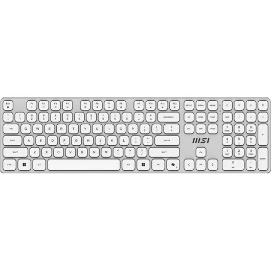 Teclado MSI FORGE K210 W sem fios branco com rato incluído