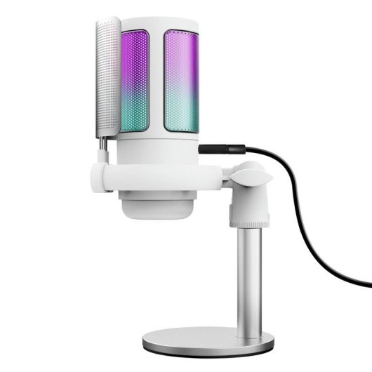 Microphone Trust GXT 238W Auron USB cardioïde avec éclairage RGB et filtre antipop