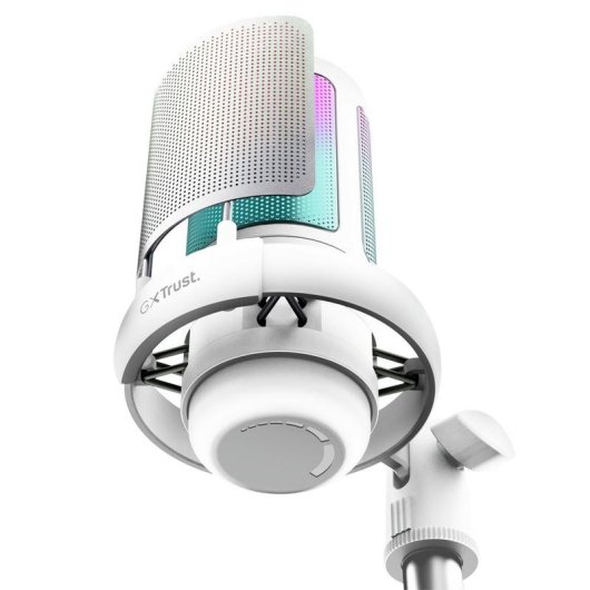 Microphone Trust GXT 238W Auron USB cardioïde avec éclairage RGB et filtre antipop