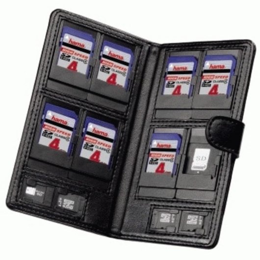 Borsa per Carte di Memoria Hama Vegas SD/microSD Koskin Nero