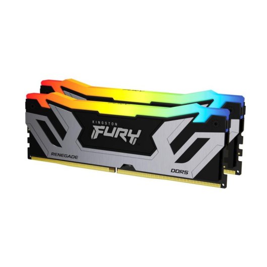 Memoria RAM Kingston FURY Renegade RGB 48GB 2x24GB DDR5 8400MHz CL40 CUDIMM Plata