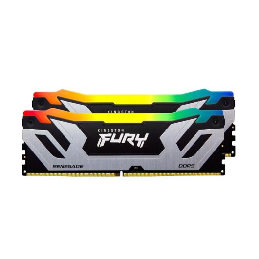 Memoria RAM Kingston FURY Renegade RGB 48GB 2x24GB DDR5 8400MHz CL40 CUDIMM Plata