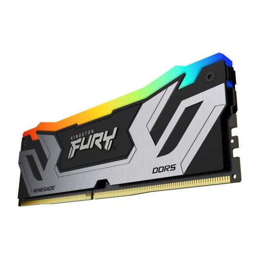 Memoria RAM Kingston FURY Renegade RGB 48GB 2x24GB DDR5 8400MHz CL40 CUDIMM Plata