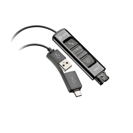 Adattatore Poly DA85 USB-A e USB-C a QD per cuffie professionali nero