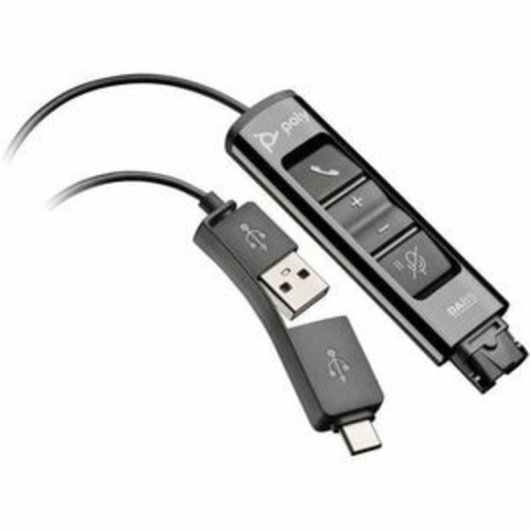 Adattatore Poly DA85 USB-A e USB-C a QD per cuffie professionali nero