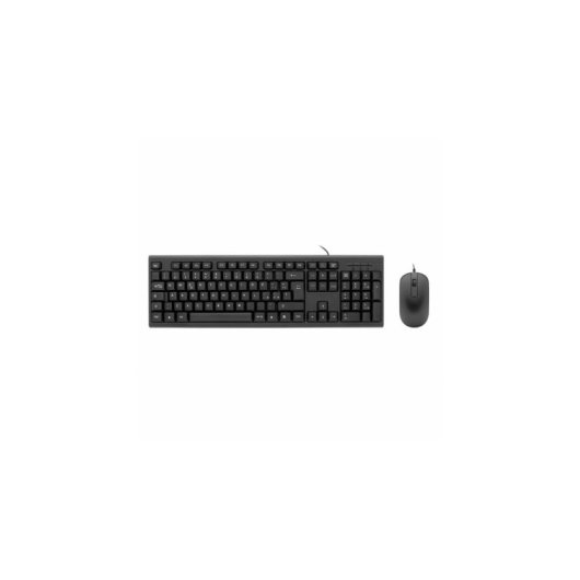 Teclado CoolBox Italiano de membrana con ratón óptico USB 1000 DPI resistente a salpicaduras