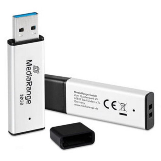 Unidad flash USB MediaRange MR1900 32 GB USB 3.2 Gen 1 Negro Plata