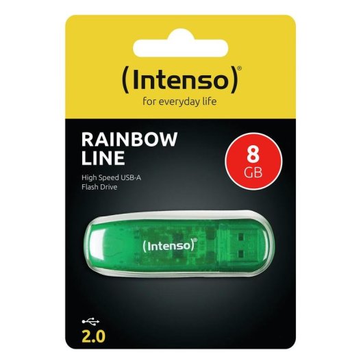 Unidad flash USB Intenso Rainbow Line 8 GB USB 2.0 Verde con tapa