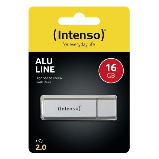 Unidad flash USB Intenso Alu Line 16 GB USB 2.0 Plata con tapa
