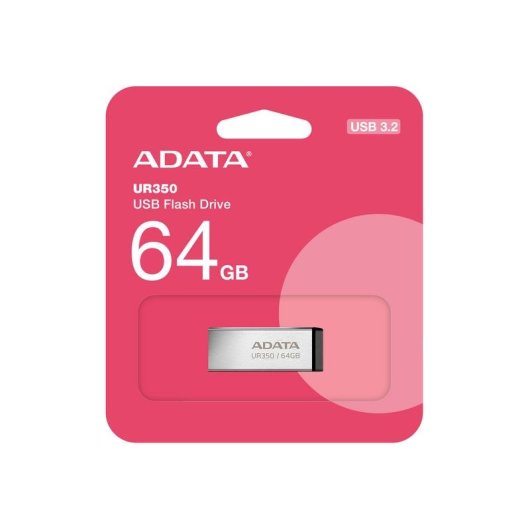 Memoria USB ADATA UR350 64 GB USB 3.2 Gen 1 Metal Negro Capless