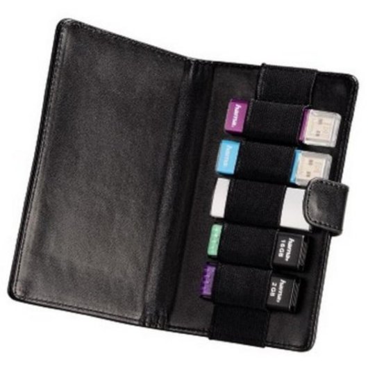 Etui für USB-Sticks Hama Vegas Leder Schwarz 8.2x1.6x13.9cm