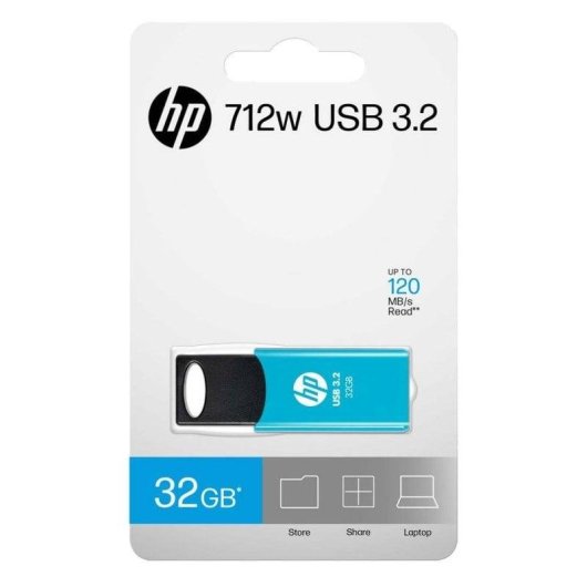 Memoria USB HP 712w 32 GB USB 3.2 Gen 1 Azul deslizable 120 MB/s