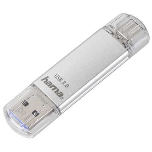 Memoria USB HAMA C-Laeta 128 GB USB Type-A y USB Type-C Plata