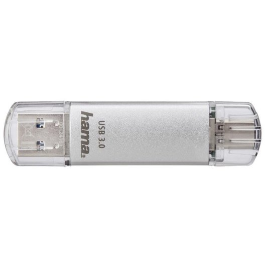 Memoria USB HAMA C-Laeta 128 GB USB Type-A y USB Type-C Plata