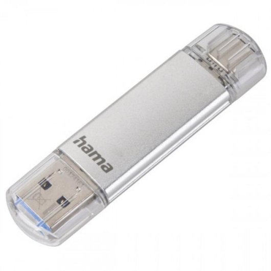 Memoria USB HAMA C-Laeta 128 GB USB Type-A y USB Type-C Plata