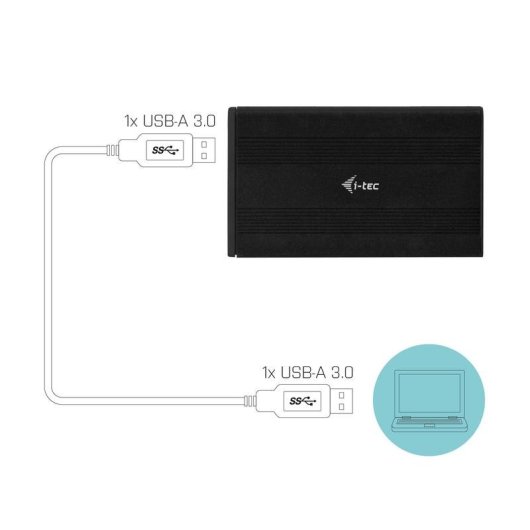 Caja PC I-Tec MySafe AluBasic 2.5" Alluminio Nero USB 3.0 Veloce