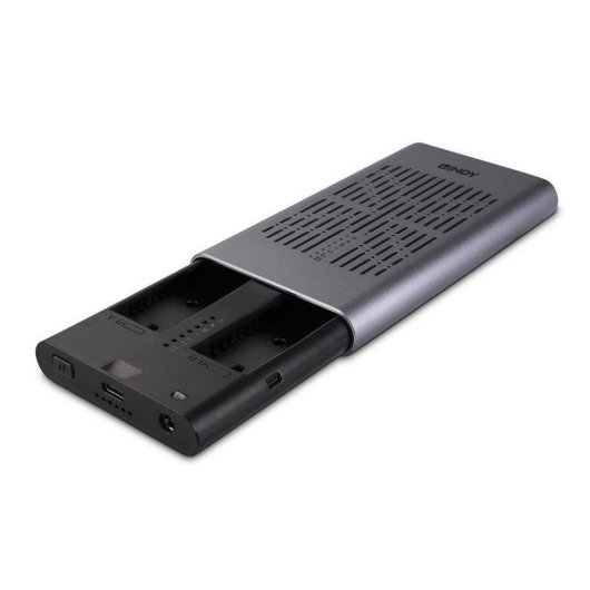 Caja PC Lindy 43382 M.2 Aluminio ABS Plata para SSD PCIe USB Type-C