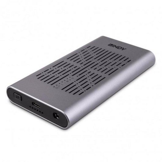 Caja PC Lindy 43382 M.2 Aluminio ABS Plata para SSD PCIe USB Type-C