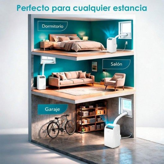 Aire Acondicionado Portátil Daitsu Aeris Dual APD-09FCXB 2.270 Frigorías Bomba de Calor WiFi Mando