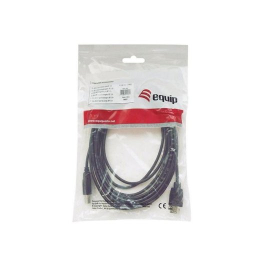 Cabo USB 2.0 EQUIP Tipo A a Tipo B 2 m preto