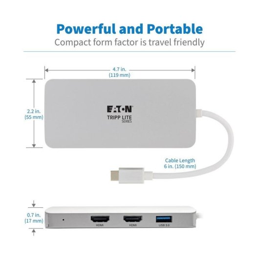Estación de Conexión USB-C Tripp Lite U442-DOCK12-S HDMI VGA Thunderbolt 3