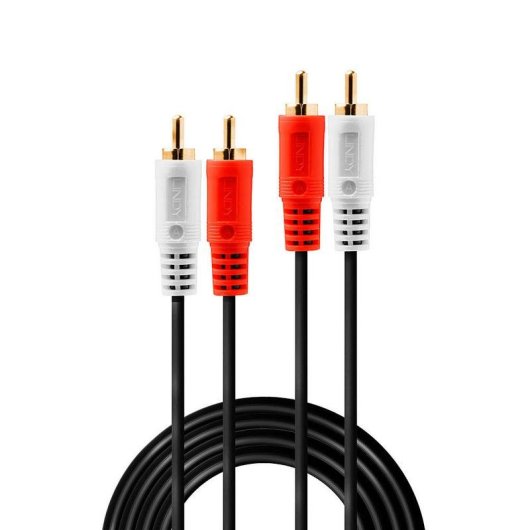 Cable de Audio Lindy 35663 2x RCA Macho a 2x RCA Macho 5 m Negro Rojo Blanco