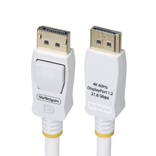 Cable DisplayPort 1.2 StarTech 1,8m Blanco Certificado VESA 4K 60Hz