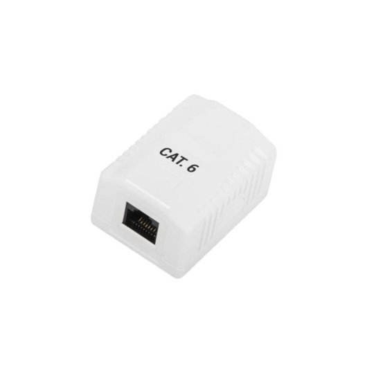 Caja de superficie RJ45 Phasak UTP Cat.6 blanca doble entrada inferior compatible LSA+