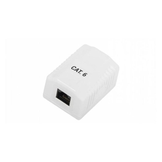 Caja de superficie RJ45 Phasak UTP Cat.6 blanca doble entrada inferior compatible LSA+