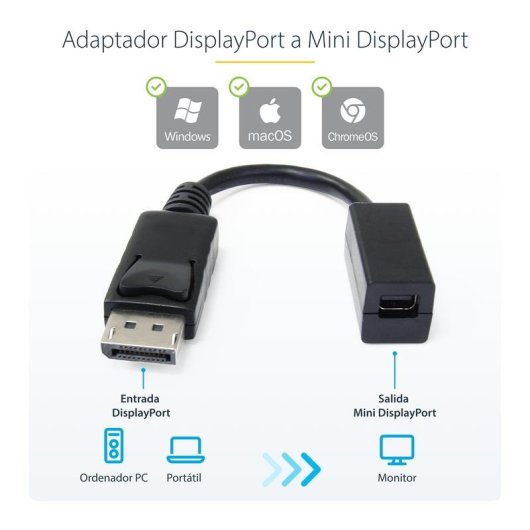 Cable DisplayPort a Mini DisplayPort StarTech.com 15 cm 4K UHD