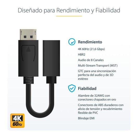 Cable DisplayPort a Mini DisplayPort StarTech.com 15 cm 4K UHD