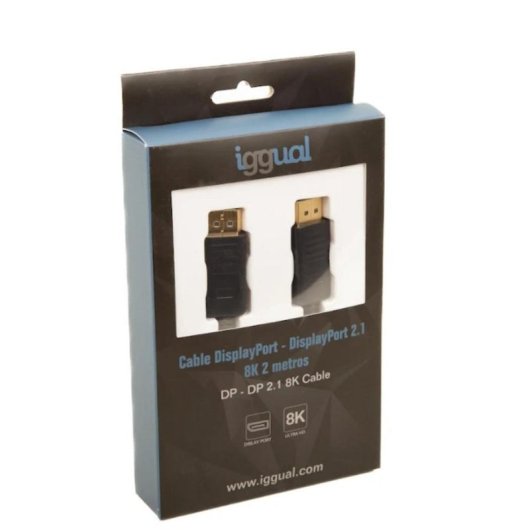 Cable DisplayPort IGGUAL 2 m Negro 8K@60Hz Versión 2.1