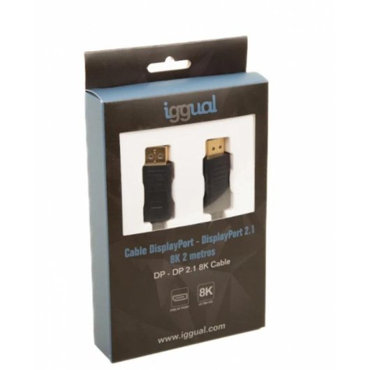 Cable DisplayPort IGGUAL 2 m Negro 8K@60Hz Versión 2.1
