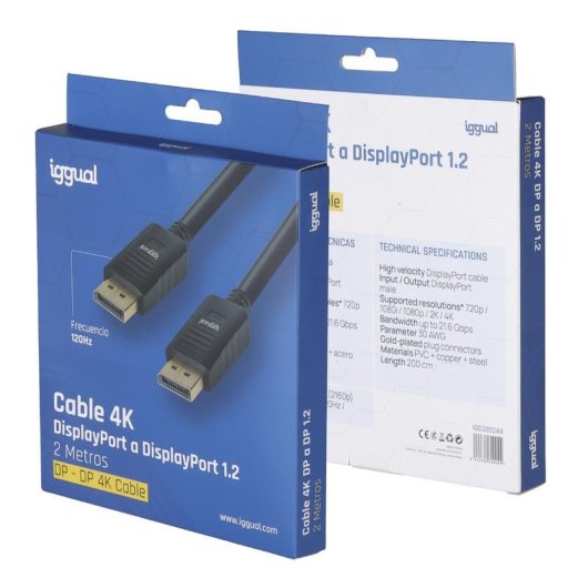 DisplayPort-Kabel IGGUAL 1.2 2 m 4K@60Hz
