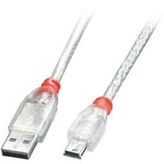 Cable USB Lindy 2 m USB A a Mini-USB B USB 2.0 Transparente