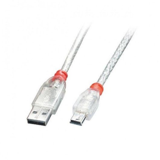 Cable USB Lindy 2 m USB A a Mini-USB B USB 2.0 Transparente