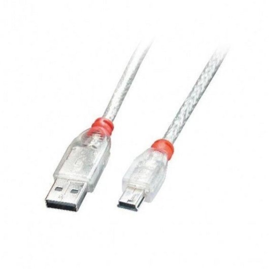 Cable USB Lindy 2 m USB A a Mini-USB B USB 2.0 Transparente