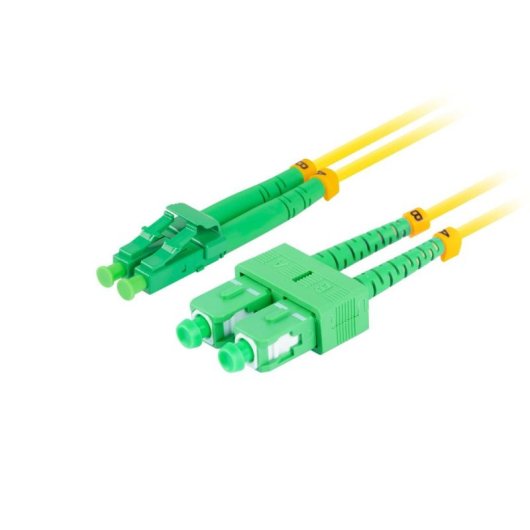 Cable de fibra óptica Lanberg SC APC a LC APC 2 m G.657.A1 duplex amarillo