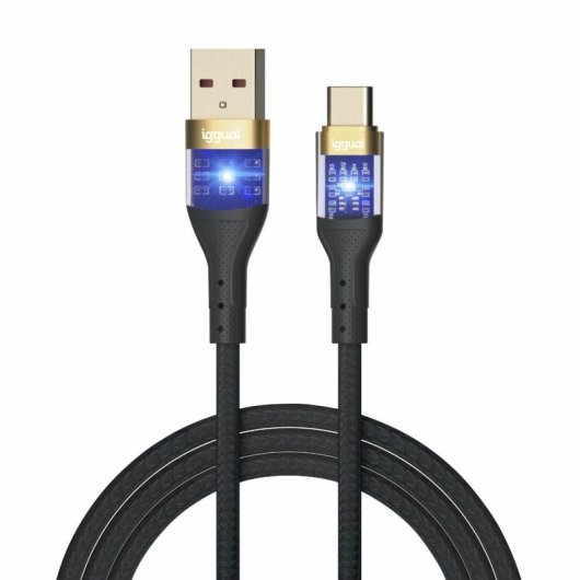 Cable USB-A a USB-C 3A 1 m Negro IGGUAL